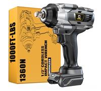 Cordless Impact Wrench 1/2 inch Compatible with Dewalt Battery, 1000FT-LBS (1360N.m) Brushless Electric Impact Gun Includes LED Work Light, 2100RPM High Torque Impact Driver, Bare Tool Only
