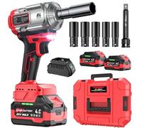 Cordless Impact Wrench, 1200Nm(900 Ft-lbs)1/2" Brushless Impact Gun, 21V High Torque Power Impact Driver Ideal, 2x4.0AH Batteries Electric Impact Motor Variable Speeds for Car, DIY, and Truck RV/Mower