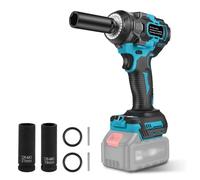 Cordless Impact Wrench Compatible with Makita 18V Battery, 1/2" 406Ft-lbs (550N.m) Brushless Electric Impact Wrench, High Torque Impact Gun with 3-Mode Speed, 2 Sockets for Car Home(No Battery)