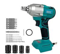 Cordless Impact Wrench for Makita 18V Battery,Max Torque 520N.m,1/2 Inch Chuck, with 16pcs Accessories,for Family Car,Pickup Truck(No Battery)