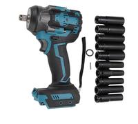 Cordless Impact Wrench Set,810 Nm Brushless Electric Impact Wrench with LED for Truck Mower Tire Lug Nuts Light,&Home Car Truck Tire Lug Nut Removal Tool Set,10 to 19mm Socket for