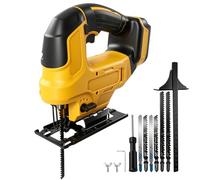 Cordless Jigsaw Compatible with Dewalt 18V 20V, Brushless Electric Orbital Jigsaw with Led Light, Stepless Speed, ±45° Bevel Cutting Angle, 6Pcs T-Shank Blades for Wood Plastic Metal