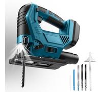 Cordless Jigsaw Compatible with Makita 18V Battery, Electric Jig Saw with 4 Orbital Settings & Tool Free Blade Change, 45°Bevel Adjustment, 6pcs Jigsaw Blades, Ideal for Wood Plastic Metal