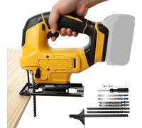 Cordless Jigsaw for Dewalt 18-20V Battery (No Battery), 720W Brushless Electric Orbital Jigsaw, Stepless Speed, ±45° Bevel Cutting Angle, with 6Pcs T-Shank Blades (for DeWalt)