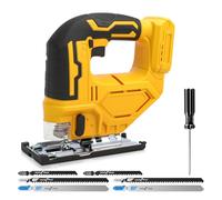 Cordless Jigsaw for Dewalt 18V 20V, 400W 2900RPM Electric Orbital Jigsaw with Led Light, 3 Orbital Action, ±45° Bevel Cutting Angle, 6Pcs T-Shank Blades for Wood Plastic Metal (No Battery)