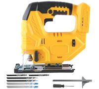 Cordless Jigsaw for Dewalt 18V 20V Batteries, 800W 2700RPM Electric Jig Saw Cut Off Tool with 6 Replacement Blades & 4 Orbital Settings & 45°Bevel Adjustment for Wood Metal Plastic PVC(Not Battery)