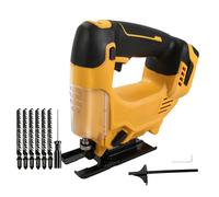 Cordless Jigsaw for Dewalt 18V 20V, Brushless Electric Orbital Jigsaw, 4 Orbital Setting, ±45° Bevel Cut, 26 mm Cutting Stroke, 6Pcs T-Shank Blades for Wood Plastic Metal (No Battery)