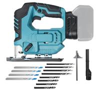 Cordless Jigsaw for Makita 18V, 750W Brushless Jigsaw Cut Off Tool with 3 Orbital,3300RPM,6 Variable Speed, ±45° Beveled Cuts, Electric Jigsaw with 12 Pcs Blades for Wood Plastic Metal (No Battery)