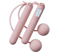 Cordless Jump Rope with Counter - TPU | Weighted Cordless Jump Rope with Digital Counter, Adjustable Ball-Weighted Skipping Rōpe for Gym & Home Workout, 1 Pair, Blue