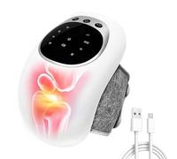 Cordless Knee Massager | Electric LED Display Heat Levels - Leg Massage with Adjustable Vibration and Heat - For Grandparents, Grandmothers, and Elders,