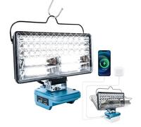 Cordless lamp for Makita 18V, 100W 8000LM Construction Spotlight Battery, 8 inch Wireless LED Work Light Battery, LED Spotlight Battery with USB and Type-C Charging Port (no Batteries)