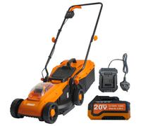 Cordless Lawnmower With 4.0Ah Battery And Charger - 330mm Cutting Width - 3 Cutting Heights - 30 Litre Collection Box