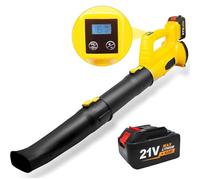 Cordless Leaf Blower, Electric Blower with Battery & Charger, Upgraded Turbo Technology, 6-Speed Adjustment, 2 Detachable Air Ducts, Li-Ion Powered