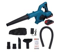 Cordless Leaf Blower Leaf Vacuum Rechargeable Air Blower 6-Speed Adjustable with Lock Switch for Computer Case Fallen Leaves Cleaning Industrial Dust Removal 2pcs 21V 1500mAh Battery UK Plug
