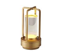 Cordless LED Desk Lamp,2600mAh Battery Operated Table Lamps,Dimmable Touch Control 3-Color Temperature Bedside Lamp for Bar Restaurant Home Office Patio Garden,Gold