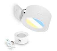 Briloner Cordless Led Wall Light Rechargeable Reading Bedside Lamp Stick-On White