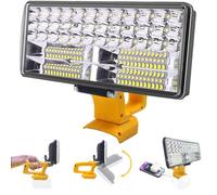 Cordless LED Work Light for Dewalt 18V/20V Battery, 90W 5400ML Flood Lights with Type C & USB Charging Port, 2 Brightness Adjustment Portable Spotlight for Emergency, Camping (No Battery)
