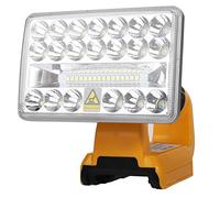 Cordless LED Work Light for Dewalt 18V Battery, 18W LED Torch Floodlight with USB-A 2.1A Fast Charging Ports for for Workshop, Garage, Camping, Emergencies(Battery Not Included)