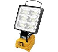 Cordless LED Work Light for Dewalt 18V Battery DCB184-XJ(No Battery),Two Levels Adjustable Flood Light up to 48W 4800 Lumens with USB Charging Port, Portable Job Site Lighting for Work, Camping