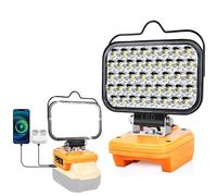 Cordless LED Work Light for Dewalt 20V Battery, Portable Flood Lights 80W Spotlight Compact Lighting 8000LM with Type C & USB Fast Charging for Camping, Hiking, Power Failure,Workshop