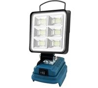 Cordless LED Work Light for Makita 18V Battery(No Battery),Two Levels Adjustable Flood Light up to 48W 4800LM Lumens with 2 USB, Job Site Lighting for Work