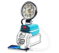 Cordless LED Work Light Portable Flashlight Spotlight for Makita 18V LXT Battery with USB-A Charging Port for Camping Jobsite Lighting Emergency Repairing/Outdoor Camping/Fishing (No Battery)