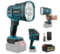 Cordless LED Work Light Spotlight Compatible with Ma-Kita 18V Battery | With 4000mAh Battery,1500LM Handheld Work Light, 550 Yard Beam, Pivoting Head, Flashing Mode for Job Site