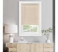 Cordless Light Filtering Mini Blind - 26 Inch Width, 64 Inch Length, 1" Slat Size - Alabaster - Cordless GII Morningstar Horizontal Windows Blinds for Interior by Achim Home Decor