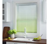 Cordless Light Filtering Mini Blind, Aluminium Venetian Blinds, Privacy Blinds For Bedroom Kitchen Bathroom, Easy Fit(Green)