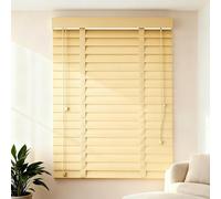 Cordless Light Filtering Wood Blinds for Indoor Windows, Blackout Waterproof Bamboo Shades with Privacy Protection, Faux Wooden Horizontal Venetian Blind for Home, Office, Living Room, Bedroom(Oak)