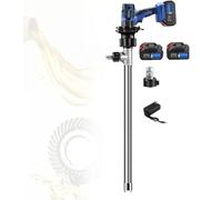 Cordless Liquid Delivery Pump, 500W Large Flow Water Delivery Pump, 80-150L/min, 2-Speed Adjustment, Pipe Length 92cm, with 4-Meter Hose(2 Battery,Aluminum)