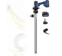 Cordless Liquid Delivery Pump, 500W Large Flow Water Delivery Pump, 80-150L/min, 2-Speed Adjustment, Pipe Length 92cm, with 4-Meter Hose(2 Battery,Aluminum)