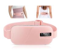 Cordless Menstrual Heating Pad, Portable Period Cramp Relief Pad with 5 Heat Levels, 4 Vibration Modes, 2 Timing Sets, Rechargeable Fast Warming for Abdomen Back, Great Gift for Women Girls(Pink)