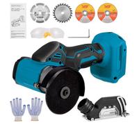 Cordless Mini Angle Grinder Compatible with Makita 20V Battery, 20000RPM 76mm Power Cordless Angle Grinder Tool with 2 Grinding Discs, 2 Cutting Discs, Dust Shield, Gloves and Goggles (No Battery)