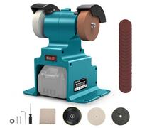 Cordless Mini Belt Sander for Makita 18V Battery, 300W Mini Bench Grinder | 6500 RPM Electric Grinding Machine, Polishing Grinder with Stable Base, for Grinding Metal, Wood, DIY, Knife, No Battery