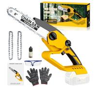 Cordless Mini Chainsaw 8 Inch for Dewalt 20V MAX Battery Powered (NO Battery), Mini Electric Chainsaw Cordless Hand Chainsaw, Portable Small Rechargeable Pruning Chain Saw for Wood Cut Tree Trimming