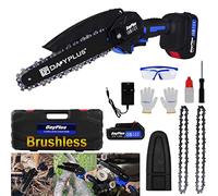 Cordless Mini Chainsaw Brushless, 6 Inch Portable Electric Chainsaw Handheld Chain Saw Pruning Shears Chainsaw with 1500mAh Battery & 2 Chains for Branch Wood Cutting Garden Tree Logging Trimming