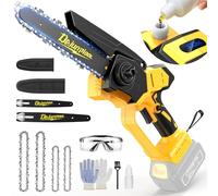 Cordless Mini Chainsaw Compatible with Dewalt 20V MAX Battery, 6 Inch & 8 Inch Small Electric Chainsaw Brushless, 2x 6'' + 2x 8'' Chains, Auto Oiler, Handheld Pruning Tree Saw (Tool Only)