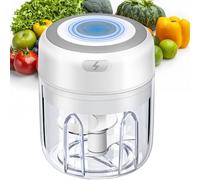 Cordless Mini Chopper Electric, 30W Small Food Processor & Garlic Crusher with 3 Stainless Steel Blades, USB Rechargeable Onion Chopper for Veg, Chilli, Nuts, Kitchen Gadget for Home & Camping