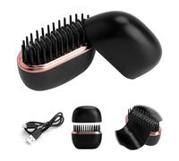 Cordless Mini Hair Straightener Brush,2-in-1 Heated Hot Comb with 3-Speed Temperature Control Portable Rechargeable Pencil Straighteners for Travel Hair Styling & Quick Touch-Ups (Black)
