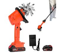 Cordless Mini Tiller Cultivator for Gardening, Hand Held Rototiller with 235RPM, 4 Rows of Steel Tines, 10cm Tilling Width, 10cm Working Depth, Ideal for Garden and Vegetable Plots