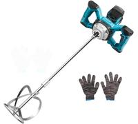 Cordless Mixer for Paint and Concrete Compatible with Makita 18V Battery (No Battery), Brushless Cement Mixer with 6 Speed and Gloves, for Mixing Fodder Mortar Paint Glue Putty