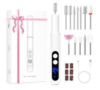 Cordless Nail Drill, Electric Nail Drill with 360° LED Light & LCD Display, Low Noise Electric Nail File Pedicure Tools for feet, Hand Foot Care Nail Drills for Thick Nail Toenail Cuticle Women Men