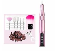 Cordless Nail Efile Drill Machine - Rechargeable Electric Nail File Kit for Acrylic/Gel/Dip Powder Nails, 6 Bits Portable Lightweight Design with Quiet Motor, Ideal for Home (Pink)