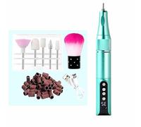 Cordless Nail Efile Drill Machine - Rechargeable Electric Nail File Kit for Acrylic/Gel/Dip Powder Nails, 6 Bits Portable Lightweight Design with Quiet Motor, Ideal for Home (Grenn)
