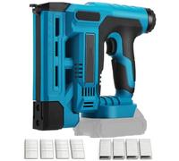 Cordless Nail Gun for Makita 18V Battery, 2 in 1 Brad Nailer with 1000 Nails and 1000 Staples, 6-Speed Adjustable Brushless Electric Stapler Gun for DIY, Furniture, Woodworking(Battery not Included)