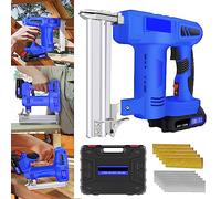 Cordless Nail Gun with Battery and Charger, Cordless Staple Gun for Upholstery Work, 2 in 1 Nailer Tacker Woodworking Tool Battery Powered - 500pc Staples and 500pc Nails