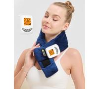 Cordless Neck Heating Pad for Neck Pain, 5000mAh Battery Neck Massager with Heat, 3-Level Vibration Massage, 104-140°F Adjustable Temp, 30/45/60Mins Timer, Type-C Cable & Storage Bag