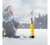 Cordless Nylon Ice Drill Auger with Centering Point Blade 8" Dia. W/ICE Scoop Chipper/Universal Drill Adapter/Ice Fishing Rod Rack and 1 Set Blades