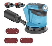 Cordless Orbital Sander for Makita 18V 2X 3.0AH Battery,125mm,with 12Pcs Sanding Paper,3-Speed Settings (7000-15000 RPM),Ideal for DIY, Sanding Down & Finishing Wood